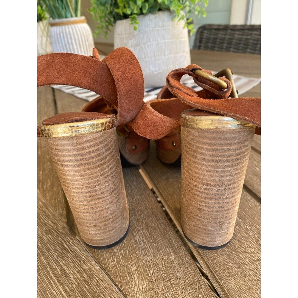 (Sold) Free People Justine Platform Block Heels 37 - Picture 8 of 12